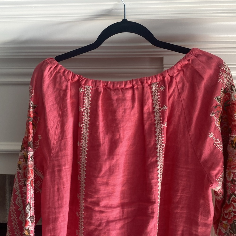 NWT Johnny Was Paola Peasant Tie Blouse in Size M - Picture 10 of 13